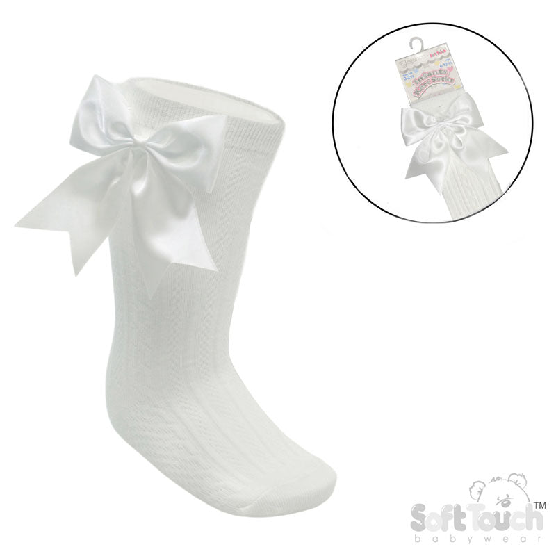 Satin Bow Ribbed Stockings I 0-24M