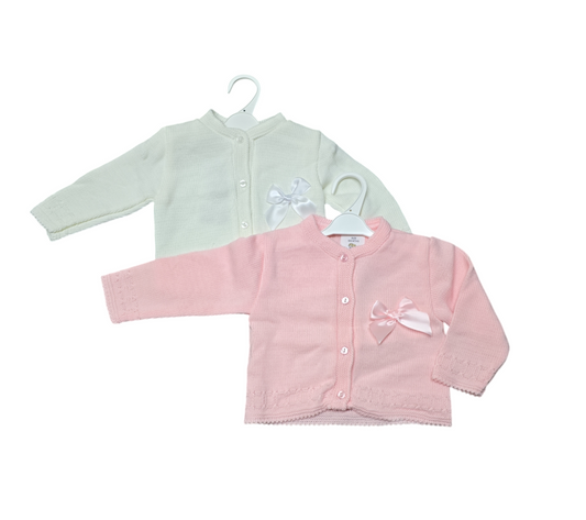 Baby Cardigans - Side Bow (0-9m) (PK12)) 1404