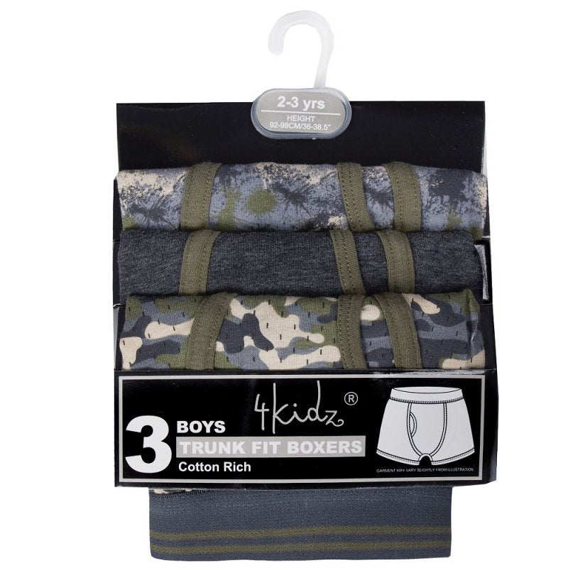 Boys Trunk Fit Boxers (PK12) 14C928