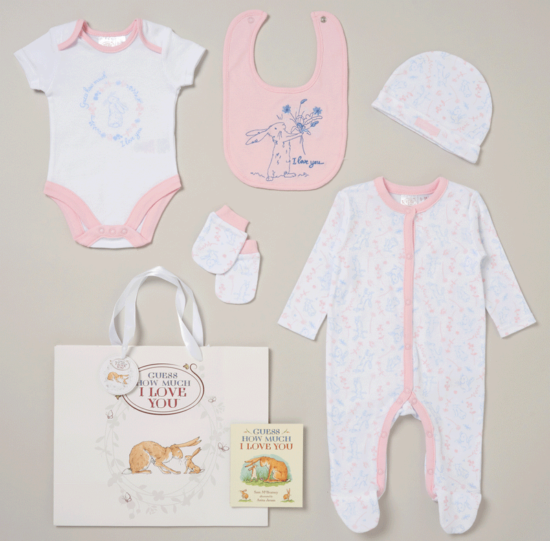 6pc Mesh Bag Gift Set - Hare/Pink (PK4) (NB-6m) C05862