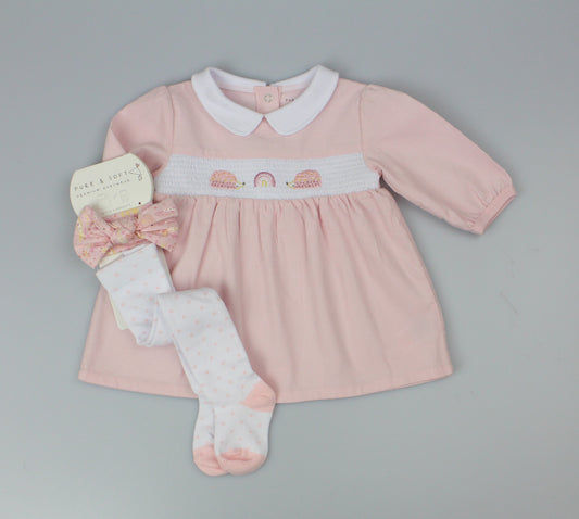 3pc Cord Dress & Tights set - HedgeHog (0-9m) (PK6) H13547