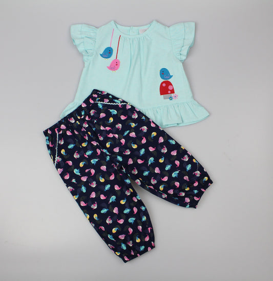 Girls Tunic Trouser Set - Birds (PK 6) (1-2 YEARS) E33230