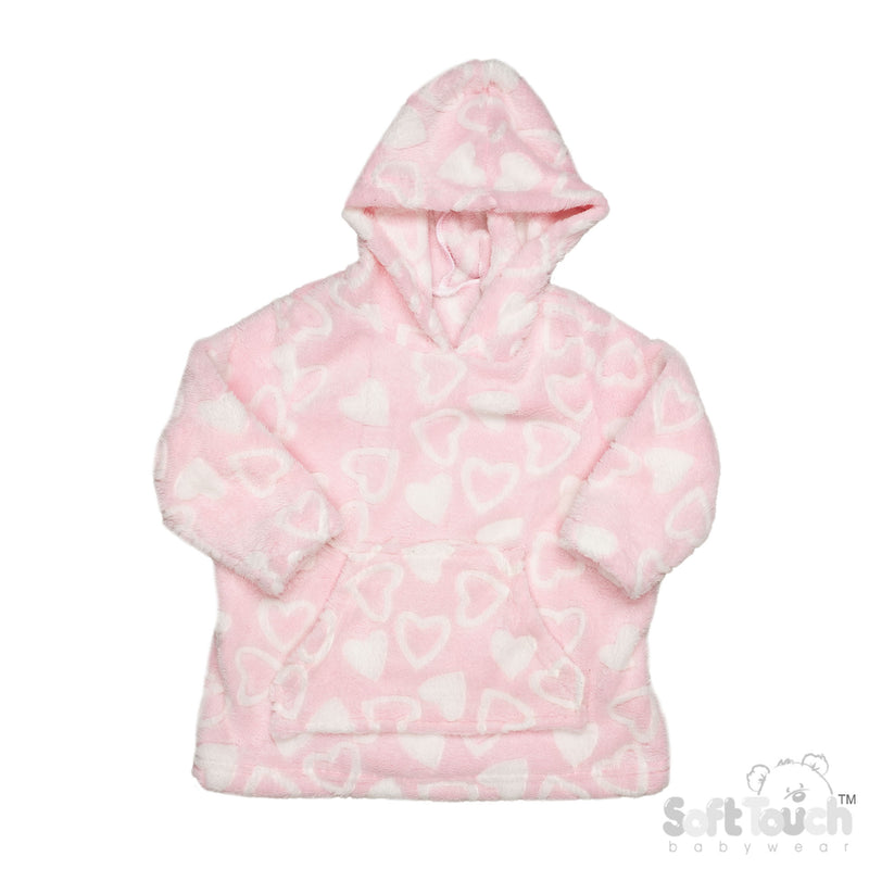 Baby Hoody - Pink/Hearts (6m-3y)(PK6) HD114P