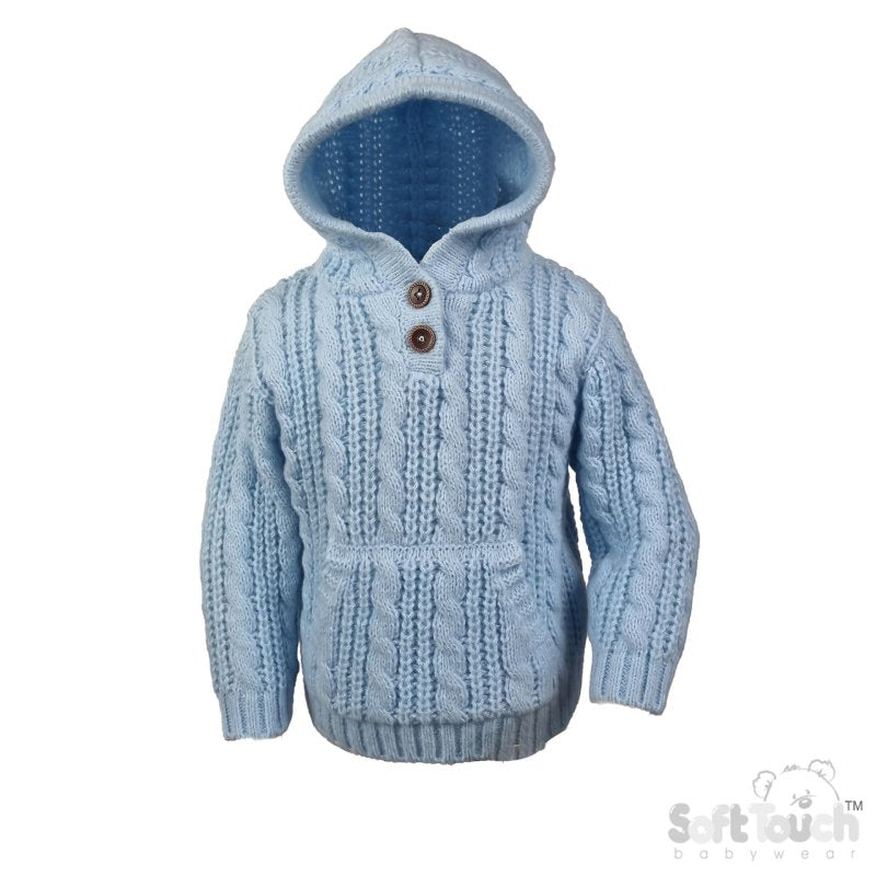 Cable Knit Hoodie - Blue (6-24m) (PK6) HD16-B