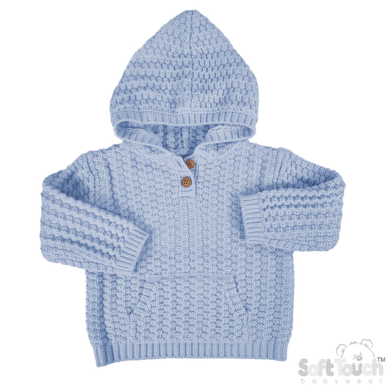 Cable Knit Hoodie - Blue (6-24m) (PK6) HD18-B