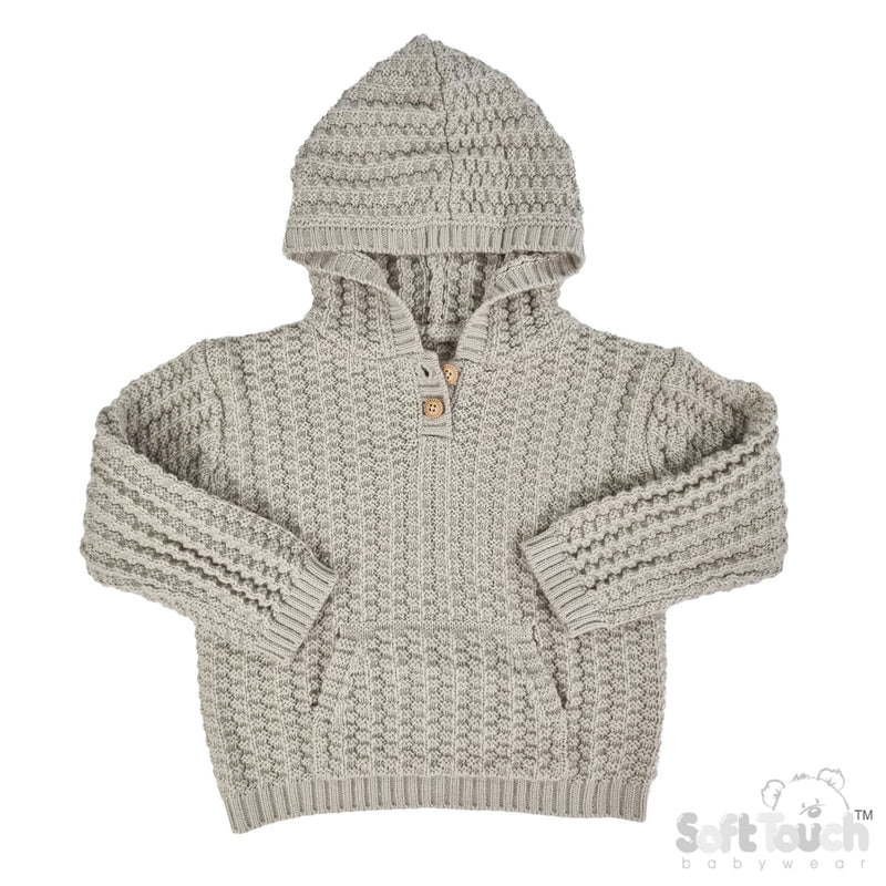 Cable Knit Hoodie - Biscuit (6-24m) (PK6) HD18-BI