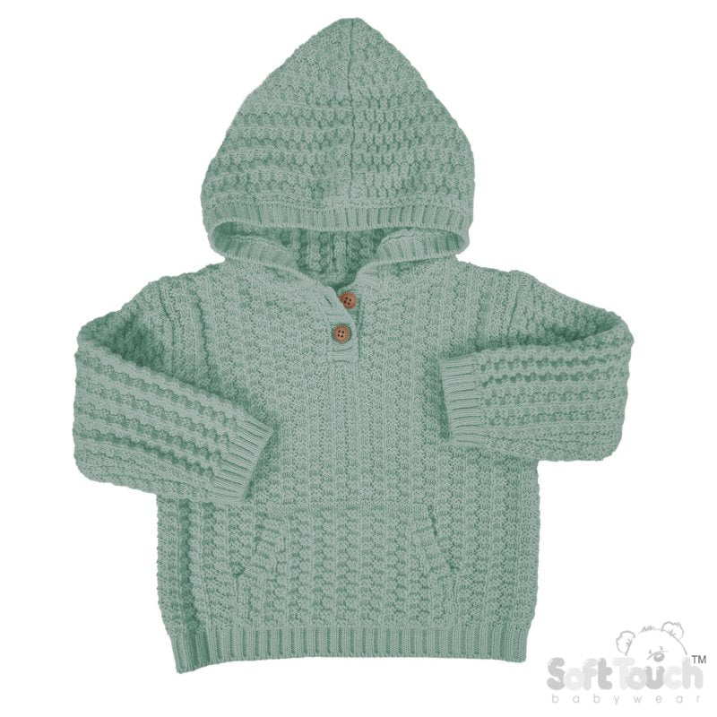 Cable Knit Hoodie - Sage Green (6-24m) (PK6) HD18-SG