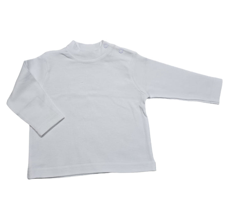 Plain Long sleeved Top - White (NB-3 Months) (PK12) TEE-W