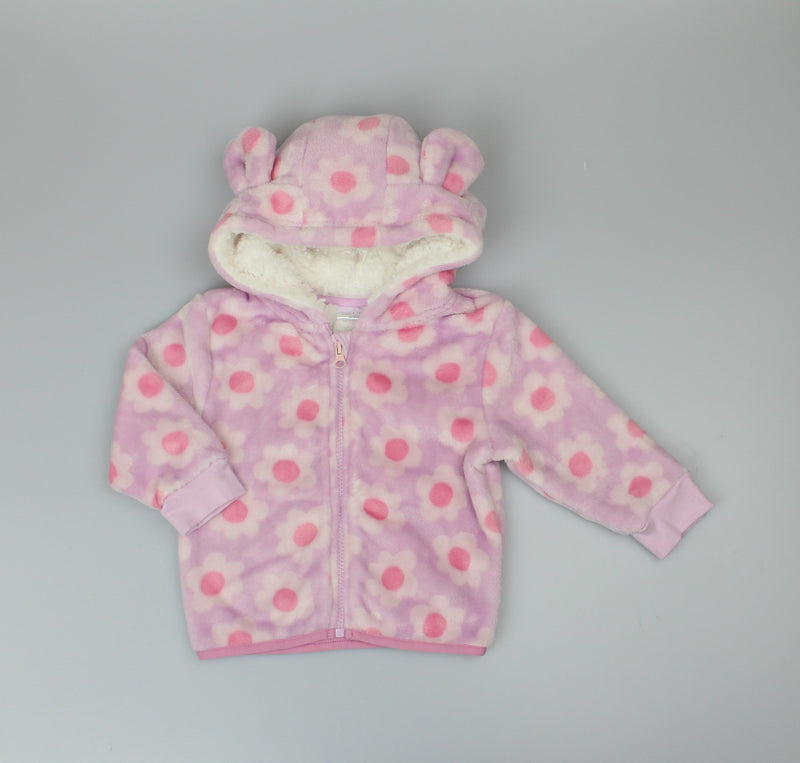 Baby Plush Fleece Hooded Jacket - Floral (6-24M) (PK6) H33566