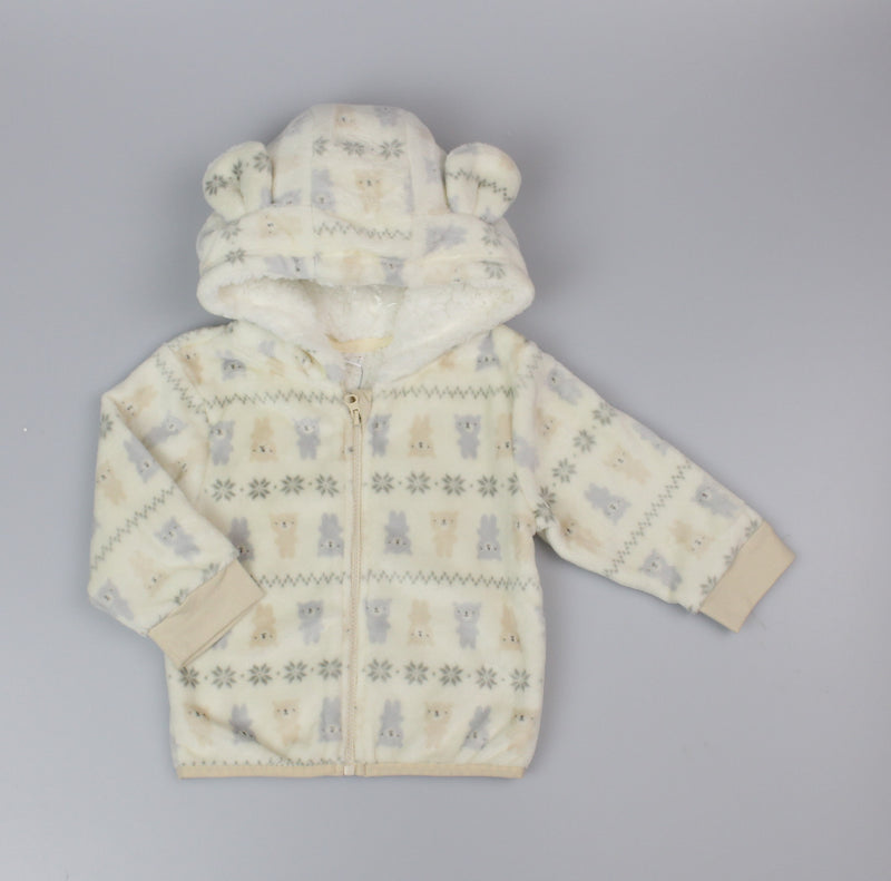 Baby Plush Fleece Hooded Jacket - Fairisle (6-24M) (PK6) H33569