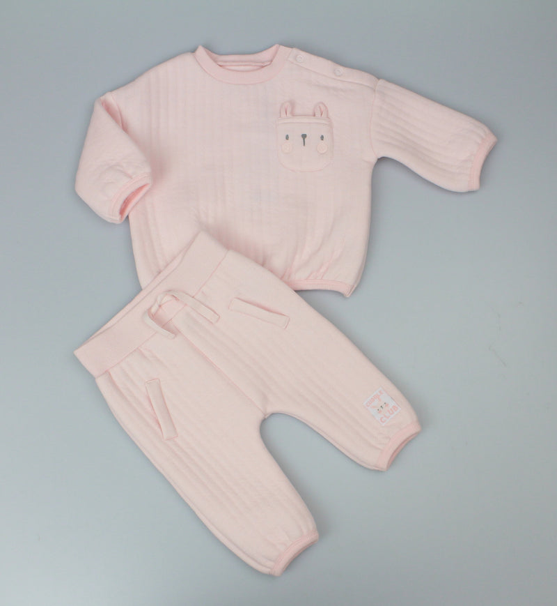 2pc Quilted Jogging Suit Set - Pink (0-9M) (PK6) H13521