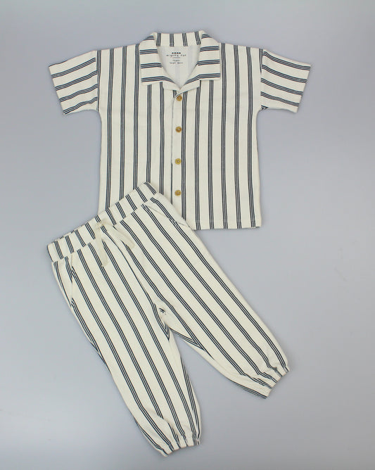 2pc Jog pants & Polo set- Stripes (1-2yrs) (PK6) J33839