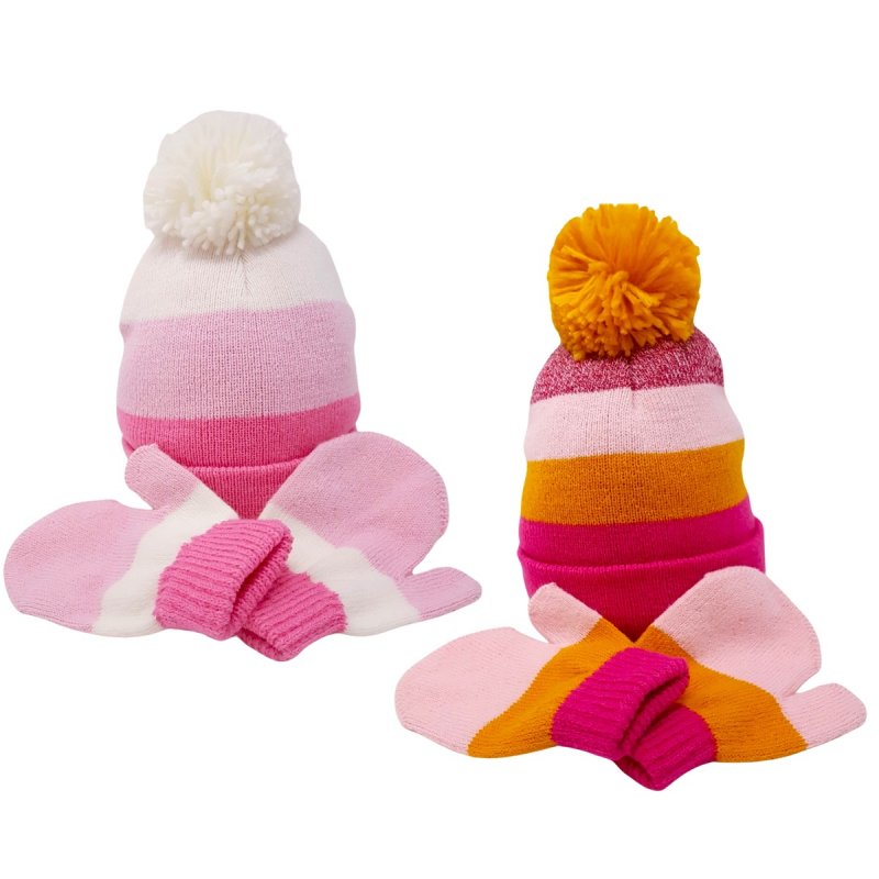 Baby Girls Knitted Hat & Mitten Set (0-6m) (PK12) KIDS/6233