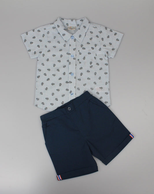 Baby Boys 2pc Shirt/Shorts Set - Leaves (1-2y) (PK6) J33820