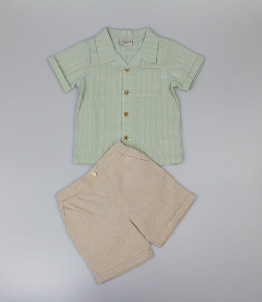 Baby Boys 2pc Shirt/Shorts Set - Sage (1-2y) (PK6) J33823