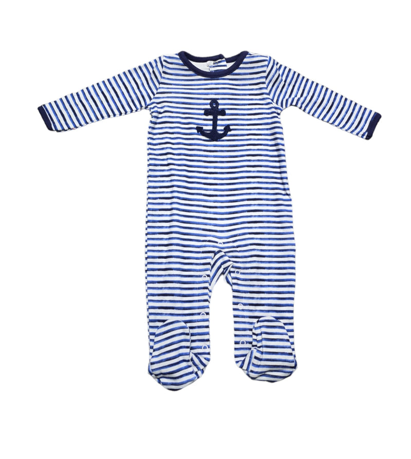 Baby Boys Striped Sleepsuit - Stripes (0-9m) (PK6) T20306