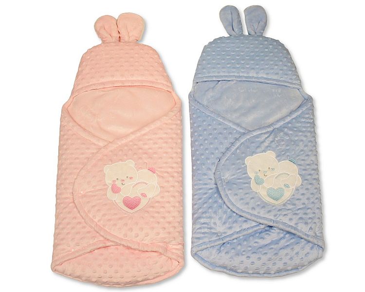 Baby Swaddle Bag with Hood - Dots Embossed (65x35cm) (PK10) BH-18-0142S