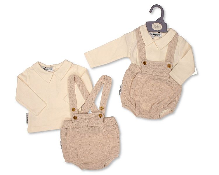 Baby 2 Pieces Short Dungaree Set (NB-6m) (PK6) BIS-2020-2528T