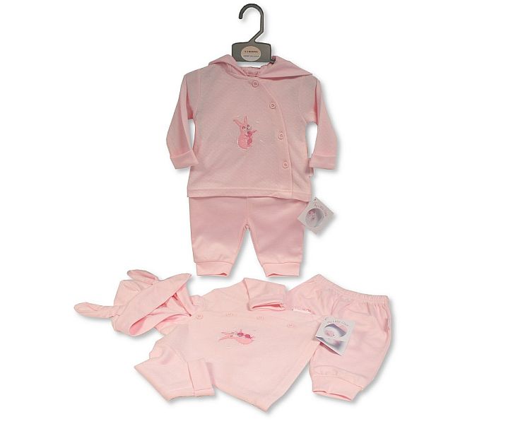 Baby Girls 2 pcs Set with Hood - Bunny  (PK6) (NB-6) BIS-2020-2559