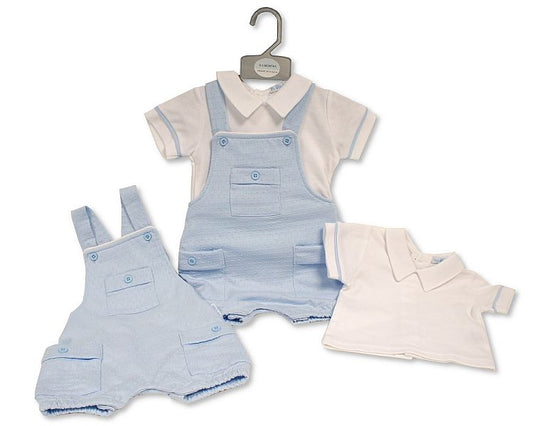 Baby Boys 2 pcs Dungaree Set with Pockets (NB-6m) (PK6) BIS-2120-6318