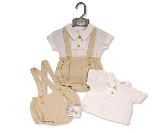 Baby Boys 2 pcs Set with Suspenders (NB-6m) (PK6) BIS-2120-6333