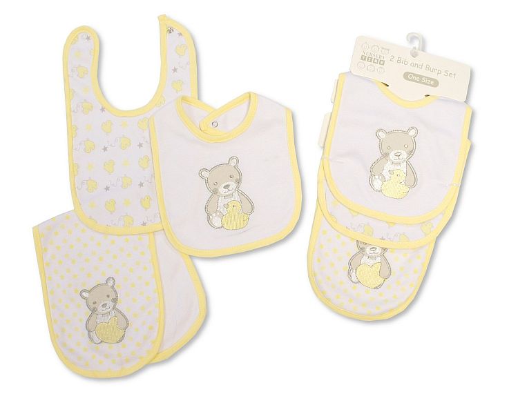 Baby 2 Bib and Burp Cloth Set - Lemon (PK6) BW-104-831 L