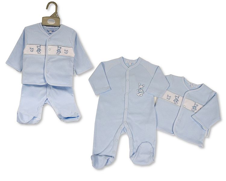 Baby Boys 2 pcs Set with Smocking - Hug Me  (NB-6) (PK6) BW-13-392