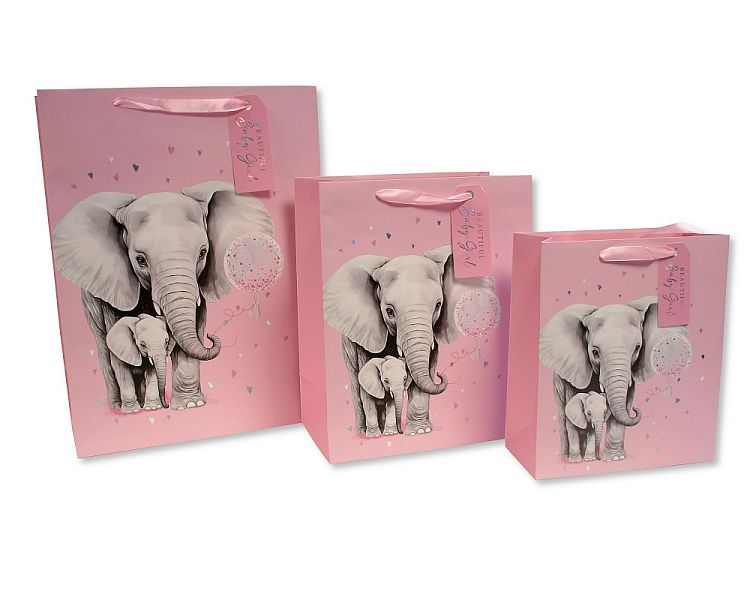 Gift Bag ' Beautiful Baby Girl' - Elephant (PK6) Gp-25-1286p