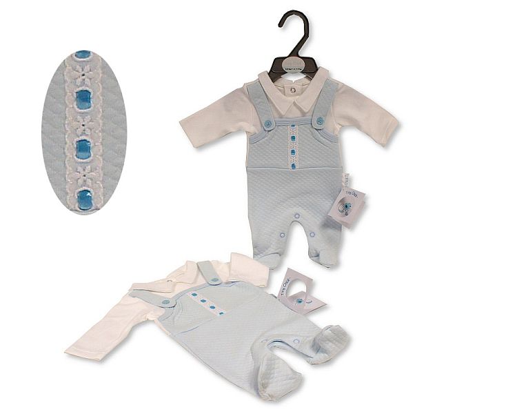 Premature Baby Boys Faux 2 pcs Set with Lace (PK6) (3-8lbs) PB-20-387S