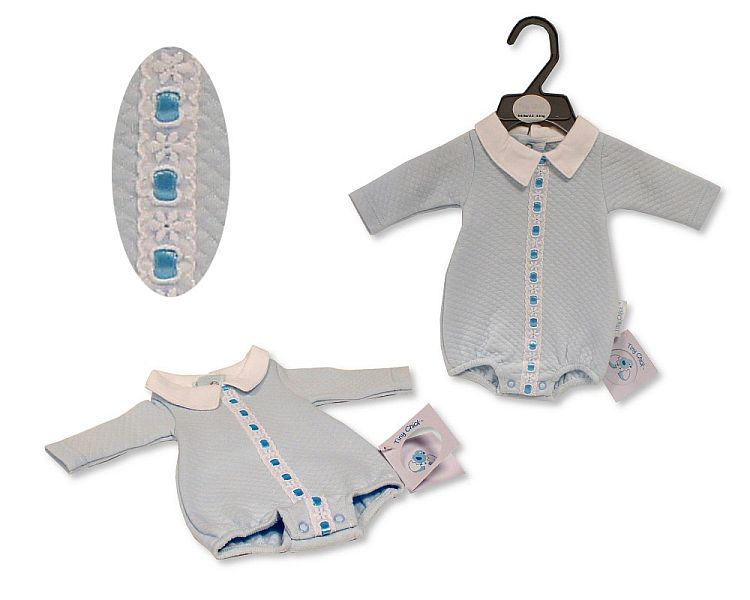 Premature Baby Boys Short Romper with Lace (3-8Lbs) (PK6) PB-20-388S