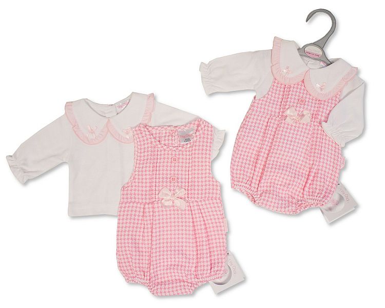 Premature Baby Girls 2 pcs Short Romper Set with Bows (PK6) (3-8lbs) PB-20-701