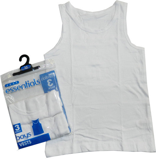 Boys Plain White Vests 