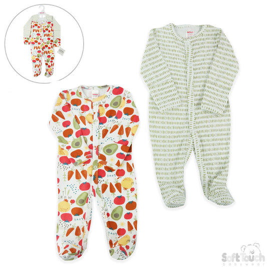 2 Pack Sleepsuit Home Grown (0-3 Mths-4CC200-SS