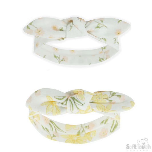 2 Pack Knotty' Girls Floral  Headband (0-3 Months)-4CC203-HB