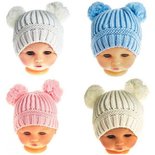 Baby Pom Pom Hat - Newborn - 12 Month (H460-SM) - Kidswholesale.co.uk