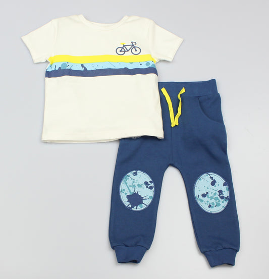 Toddler Boys Sports  Short Sleeve T-Shirt  & Jogging Pants (1-3 Years)(PK6)-GF3214