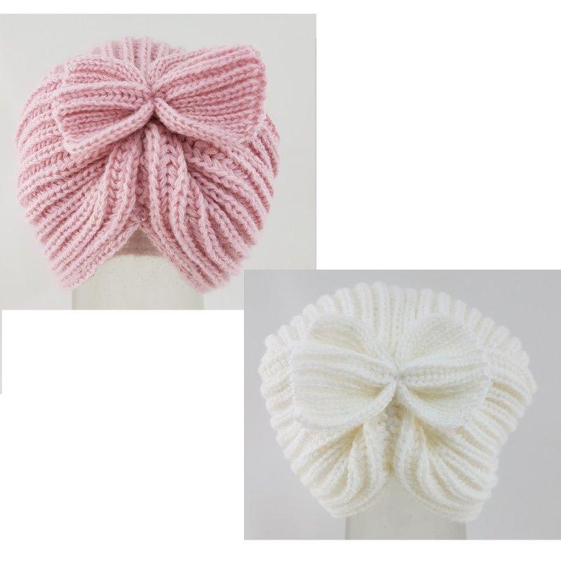 BABY GIRLS KNITTED TURBAN HAT (NB-3 MONTHS) KIDS/6186 - Kidswholesale.co.uk