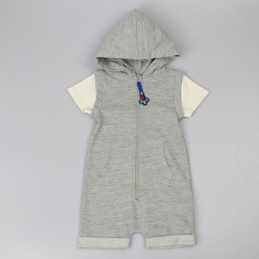 Baby Boys Hooded Romper - Rocket (6-24 Months) (PK6) D32755