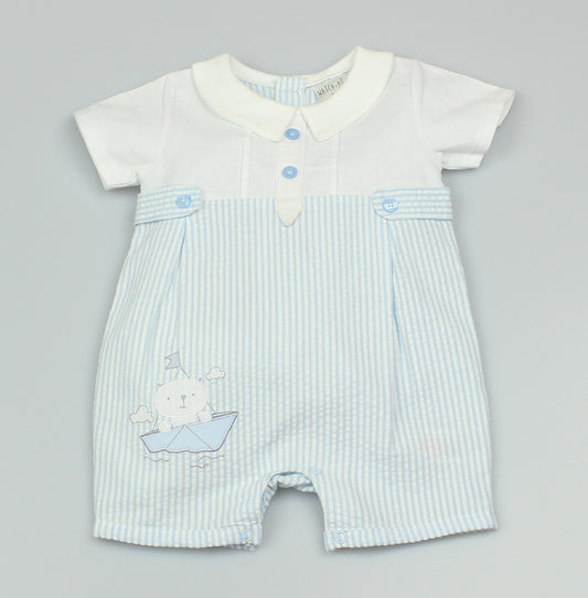 Boys Romper Bear & Boat (0-3-9 Months)-GF1057