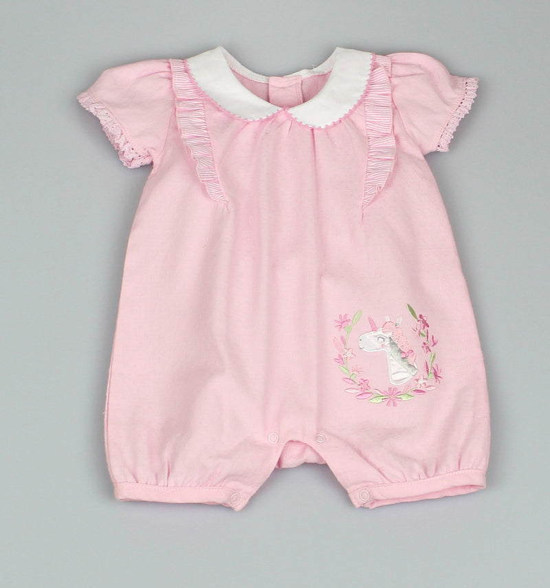 BABY GIRLS UNICORN ROMPER (0-9 MONTHS) J1533 - Kidswholesale.co.uk