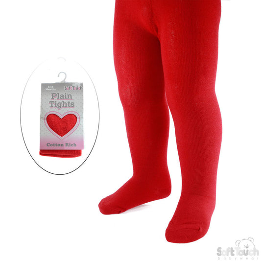 PLAIN RED TIGHTS : T90-R 6-12M