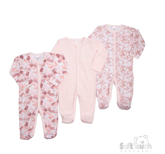 3 Assorted Sleepsuits : CC01-SS-0-3m (Tye Dye)