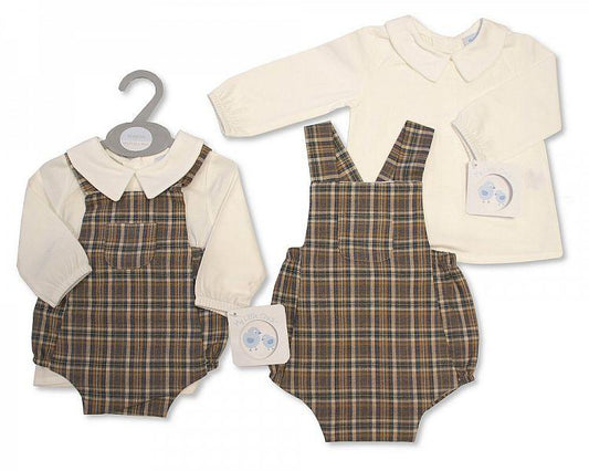 Baby Boys 2 pcs Tartan Romper Set (0-9m) BIS-2020-2332 - Kidswholesale.co.uk