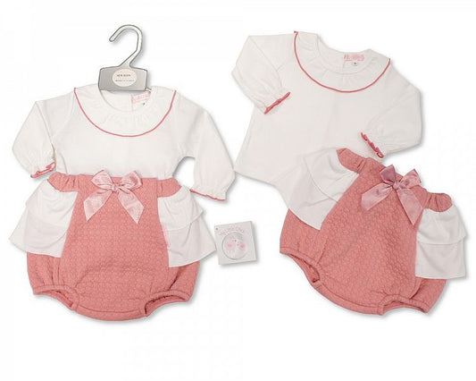 Baby Girls 2 pcs Short Set with Bow-Bis-2020-2420