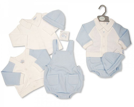 Baby Boys 3 pcs Dungaree Set with Hat-Bis-2020-2430