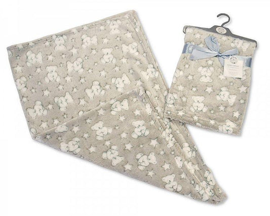 Grey Blue Baby Wrap - Teddy  (BW-112-967g) - Kidswholesale.co.uk