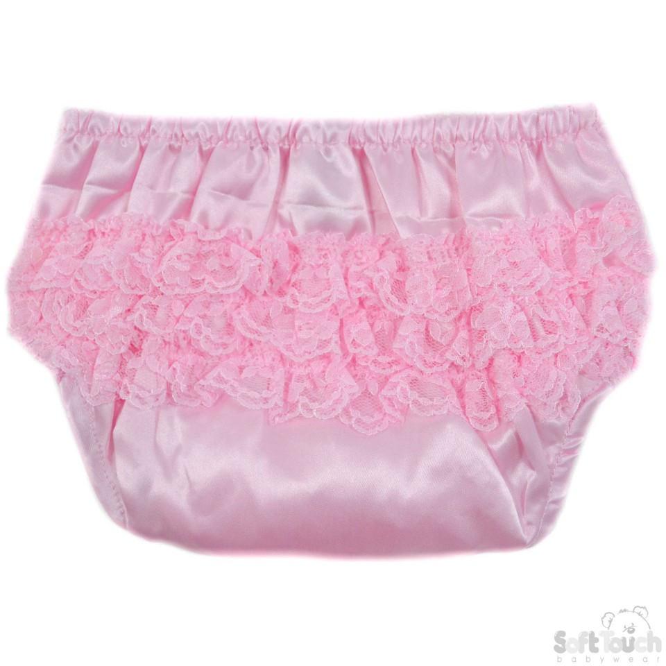 Floral Lace Frilly Pants - Pink (0-18 Months) (PK6) FP28-P