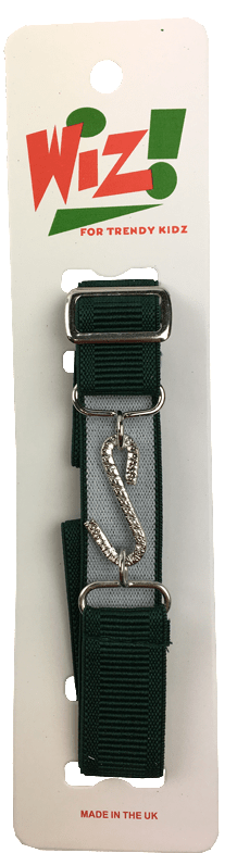 Kids Elastic Snake Belt: Dark Green - Kidswholesale.co.uk